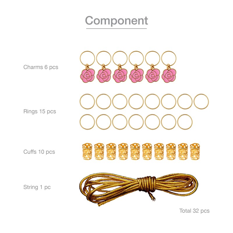 Red by Kiss Premium Luxury Braid Charms, Hair Decorative Accessories