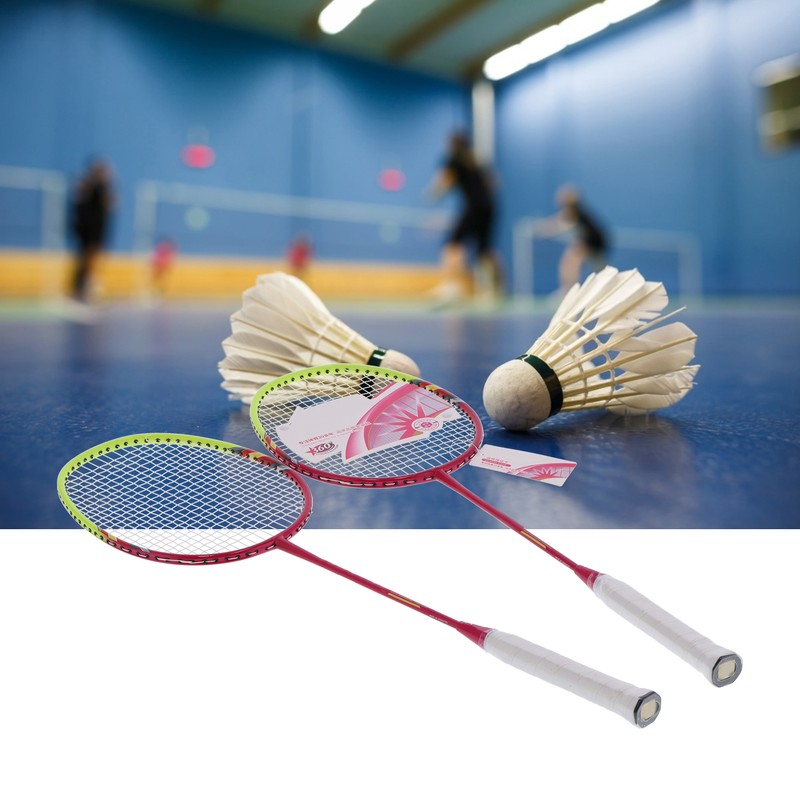 2 Player Badminton Racquets Adults Lightweight Carbon Fiber Rackets with