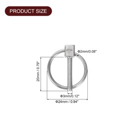 sourcing map 4Pcs 1/8" x 3/4" Linch Pin with Ring, Stainless Steel Round Linch Pins for Boat Kayak Canoe, Trailer Trolley Trucks Mowers, Silver