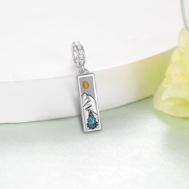 qielizhu Mustard Seed Charm 925 Sterling Silver Mustard Seed Charms for Bracelets Christian Faith Turquoise Mountains Charm Mustard Seed Jewelry Gifts for Women