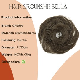 CAISHA Synthetic Fiber Hairpiece Scrunchie Scrunchy Updo Slightly Wavy Blond Mix G30B