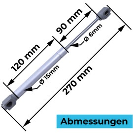 STAHLIA® 1 Pair Gas Lift Flap Fitting Gas Pressure Damper 50 N - 200 N Door Cabinet Kitchen Chest Barrel