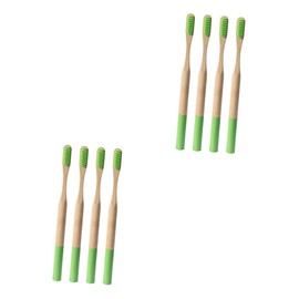 Beavorty 8pcs Biodegradable Bamboo Toothbrushes Soft Bristles Grass Green Design for Home and Travel Use Ergonomic Handle for Comfortable Grip Natural Oral Care