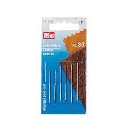 Prym Leather, 3-7, 6 pc Hand Needles, 6 Piece, Silver