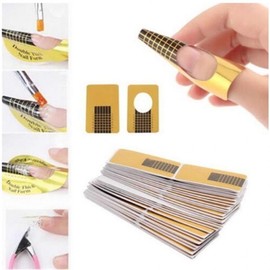 100-Piece Nail Art Sticker Set: DIY Nail Tip Extension Guides SE01143 100ea