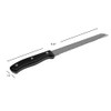 Home Basics 8", Black Stainless Steel Bread Knife with Contoured