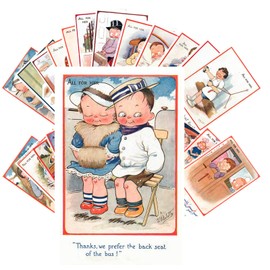 PIXILUV Vintage Postcards 24 pcs Funny Cartoon Love Scenes Joke Greetings Retro Cards REPRINT