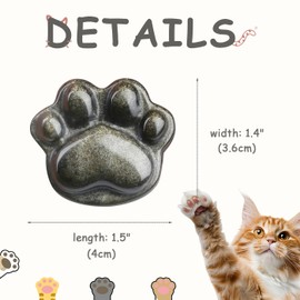 YATOJUZI Obsidian 1.5" Worry Stones for Anxiety Crystals and Healing Stones Cat Paw Worry Stone Anxiety Relief Items Meditation Accessories Stress Relief Cat Gifts for Women Cat Lovers
