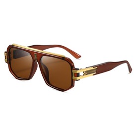 TIGA VINTA Retro Polarized Pilot Sunglasses Men Women Vintage Square Metal Designer Style 80s Shades Eyewear