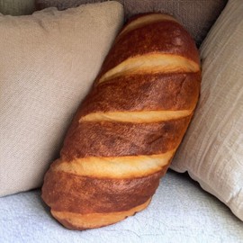 Generic PiliPillows Ultra Realistic, Super Soft Bread Shaped Throw Pillow Decorative Plush for Bedroom and Home Decor