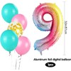 RKMYTR Rainbow Number Balloons,9th Iridescent Party Decorations for Birthday,Confetti and