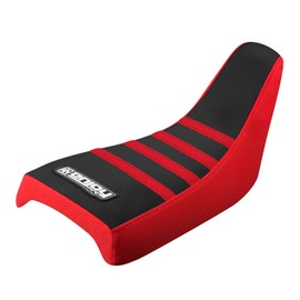 Enjoy Mfg Seat Cover - Compatible Fit for Honda Z50 Z50 - Red Sides/Black Top/Red RIbs #120