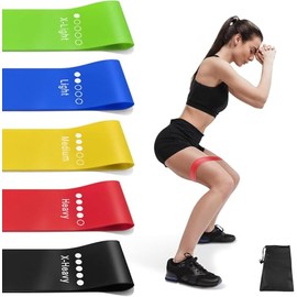 Exercise Resistance Bands Set, 5 Different Resistance Levels, Multi-Colour Loop Bands for Workout, Fitness, Stretching, Physio