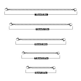Necklace Extenders, 10Pcs Stainless Steel Silver Necklace Bracelet Anklet Extension Chains with Lobster Clasps and Closures for Jewelry Making