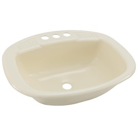Tough Grade Single Bowl Sink | Bathroom Sink | White or Parchment (White, 20" x 16")