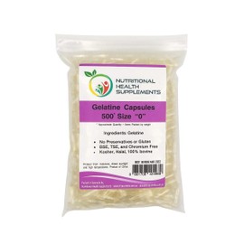 500 Size 0 Empty Clear Gelatin Capsules Kosher Halal Pill Gelatine Gel Caps