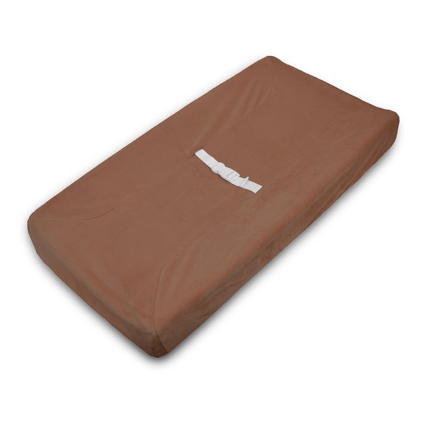 American Baby Company Heavenly Soft Chenille Fitted Contoured Changing Pad Cover, Chocolate, for Boys and Girls