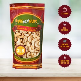 Raw Cashew Pieces By We Got Nuts: Unsalted &Unroasted Cashew Halves For Cashew Milk, Cheese &Butter –Delicious &Nutritious Snack, Packed FreshIn A Resealable Airtight Bag –3 Pounds