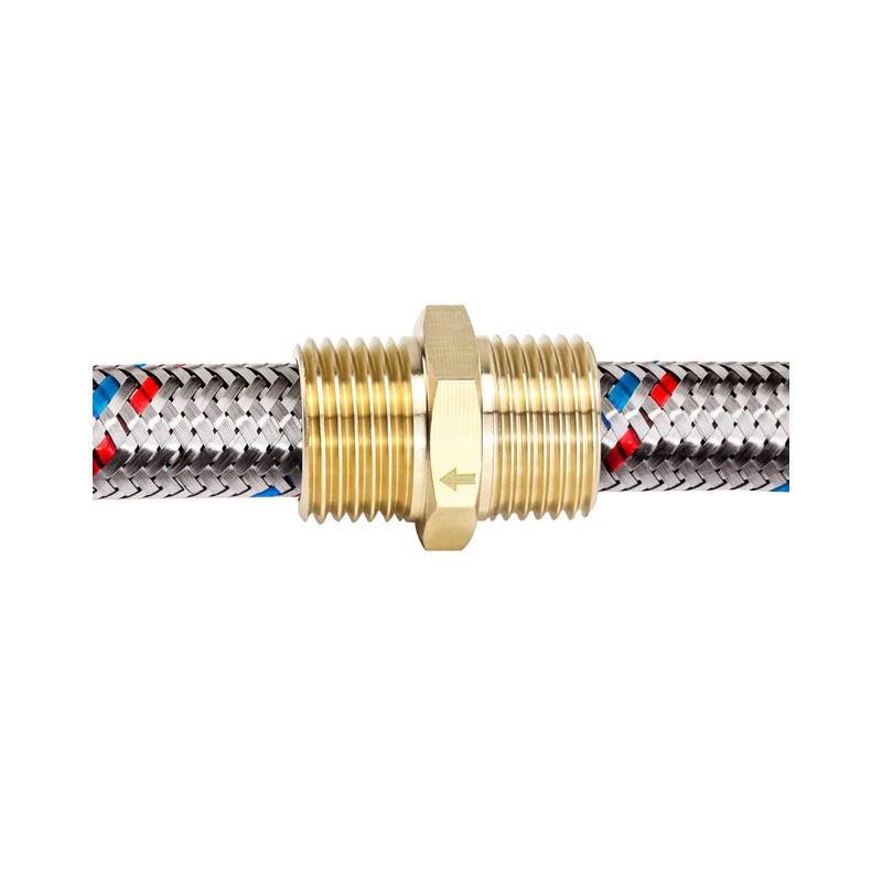 QWORK Brass One-way Check Valve, 2Pcs 1/2" Male to 1/2"