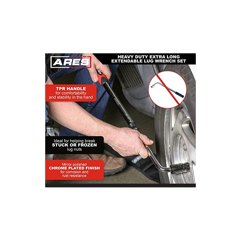 ARES 57001 – Juego de llave de rueda extensible de