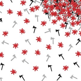 120pcs Bloody Confetti, Ax Table Confetti, Red&Black Glitter Murder Mystery Killer Birthday Table Scatter, Horror Movie Theme Party Decoration