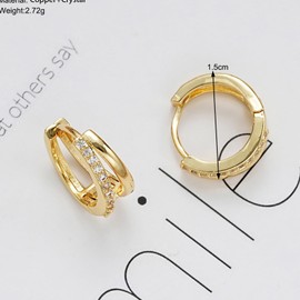 Zestjewel 1pair Gold Hoop Earrings for Women Trendy 14K Gold Plated Cubic Zirconia Diamond Small Huggie Hoops 925 Sterling Silver Post Minimalist Lightweight Hypoallergenic Simple Jewelry Gift for Her