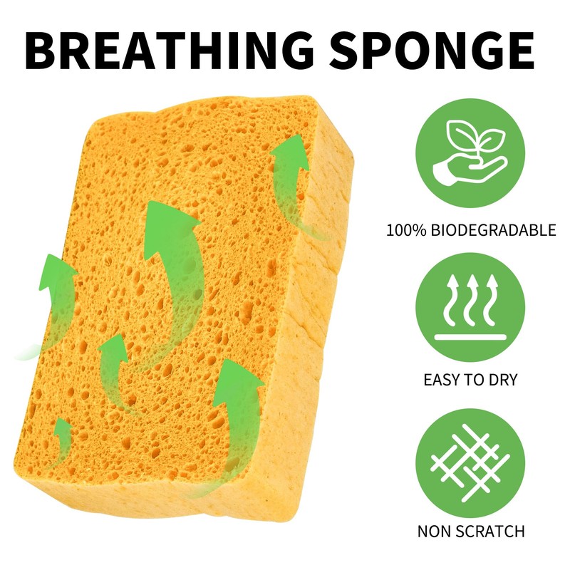 10 Count Compostable Thicker Pop-Up Sponges - Expanding, Non-Scratch, Plant-Based