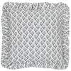 furn. Lulah Block Printed Ruffle Cushion Cover - Linen/Blue -