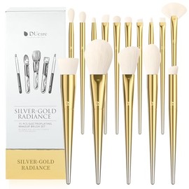 DUcare Brochas de Maquillaje 15Pcs Juego de Brochas de Maquillaje Con Soporte Base de Polvo Sintético Premium, Contorno, Colorete, Corrector, Sombra de Ojos, Delineador de Mezcla, Kit de Brochas de Ma