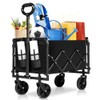 SJHTYA Collapsible Wagon Cart Foldable, Portable Heavy Duty Collapsible Beach