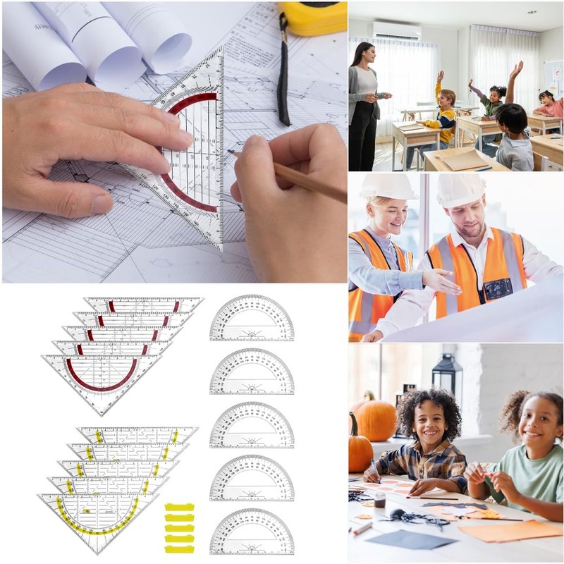 LPAMABA Set Square with Removable Handle Geometry Triangle for Circles