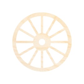 Unfinished Wood Wagon Wheel Shape | Rustic Farmhouse | DIY Craft Cutout | Up to 24" 20" / 1"