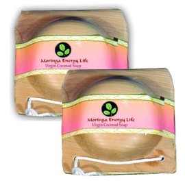 Moringa Oil and Virgin Coconut Oil Soap Bars 2-Pack 3.4 oz each. All natural ingredients to moisturize for cleansing the skin, face and body