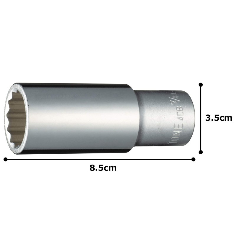トネ(TONE) ディープソケット(12角) 4DB-28L 差込角12.7mm(1/2") 二面幅7/8inch インチ