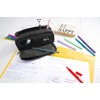 EBERHARD FABER 577406 Pencil Case with 3 Compartments in Anthracite/Black,