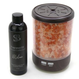Luxury Fragrance Oil - Scents from Around The World 4 fl oz and Salt Lamp Diffuser Kit for Home and Office (Milan)
