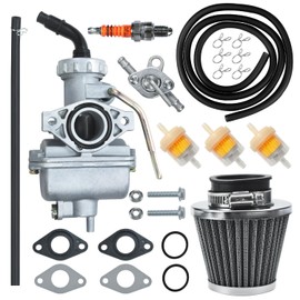 HOLATO PZ20 Carburetor Carb Air filter Fuel Line Kit for 50cc-125cc Taotao ATA-110B 125D Boulder B1 T-Force Coolster Apollo kazuma Kids ATV Four Wheeler XR70 XR80 CRF70 CRF80F Dirt Pit bike (BLACK)