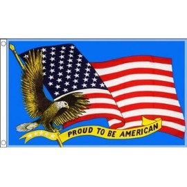 Proud to Be American Flag USA 5 x 3 FT 100% Polyester With Eyelets Banner FlagSuperstore