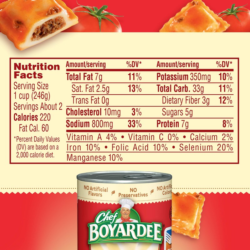 Chef Boyardee Beef Ravioli, Microwave Pasta, Canned Food, 15 oz.