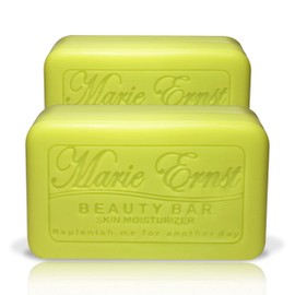 Marie Ernst Bar Soap with Shea Butter, Olive Oil, Aromatic Lemon Verbena, Vegan Bath Soap for Men and Women, 2 Lemongrass Scented Bars of Soap that Combine into 1, 4-Pack