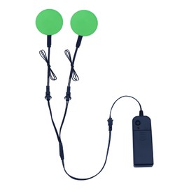 YnGia 2 Pieces 50mm Luminous LED Eyes EL Panel Light Electroluminescent El Leaf Panel Light Round DIY Cuttable Backlight Neon Leaf for Cosplay Party Mask Eyes