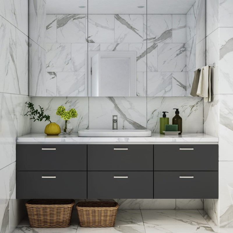 Ravinte 30 Pack 5 Inch Stainless Steel Cabinet Handles Square