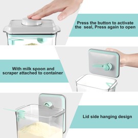 vione Airtight Food Storage Container Sets, Pop Up Food Containers With Lids, Stackable Formula Container for Rice Coffee Flour Sugar Cereal (1700 ML)