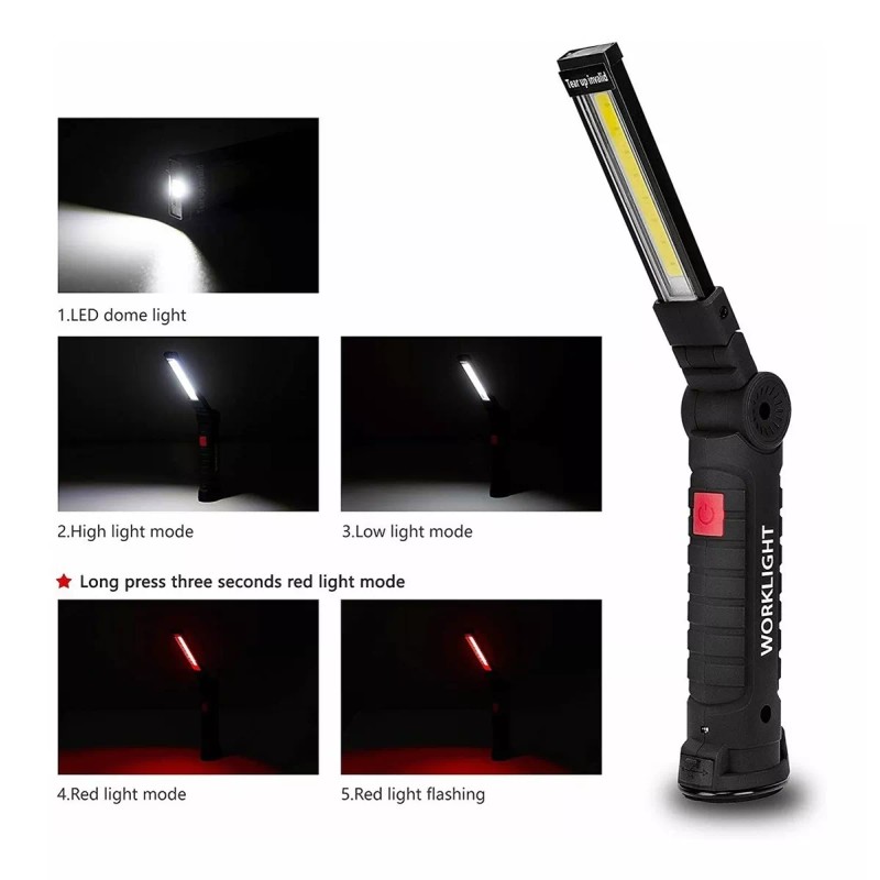 ABAB5079244 Luz De Trabajo Led Recargable Y Plegable, 2 Piezas