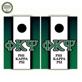 VictoryStore Cornhole Games - Phi Kappa Psi Cornhole Bag Toss Game 8 Bags Included, Officially Licensed, Great for Phi Kappa Psi Rush (Vertical Stripe)