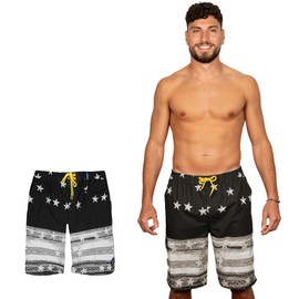 Banana Boat Mens UPF 50+ Four Way Stretch Performance Quick Dry Hybrid Trunks | uv Protection | Black | Large
