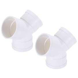 PATIKIL 3 Way Duct Splitter, 2 Pcs 3" Socket PVC Y Shape Adapter Pipe Fitting Duct Pipe Connector for Air Ventilation Exhaust DWV (Drain, Waste and Vent), White