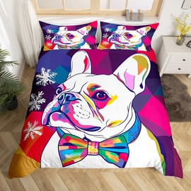 Erosebridal Sharpei - Juego de ropa de cama para perros Bulldogs franceses para niños, adolescentes, tamaño King, funda de edredón para cachorros,... 