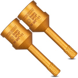 KSEIBI 615208 Diamond Hole Saw, 5/16 Inch (8MM) Diamond Core Drill Bit for Porcelain, Ceramic, Granite, Brick, Marble, Dry Cutting, 1-3/8" Drilling Depth, 5/8"-11 Thread, for Angle Grinder, 2-PCs