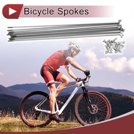 HEROFFIX 12 Set 14G Bicycle Spokes 215mm Bike Wheel Spokes 304 Stainless Steel Silver Tone